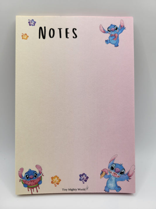 Bloc note personnage bleu