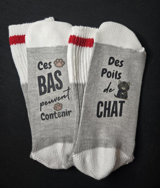 Ces bas peuvent contenir des poils de chat