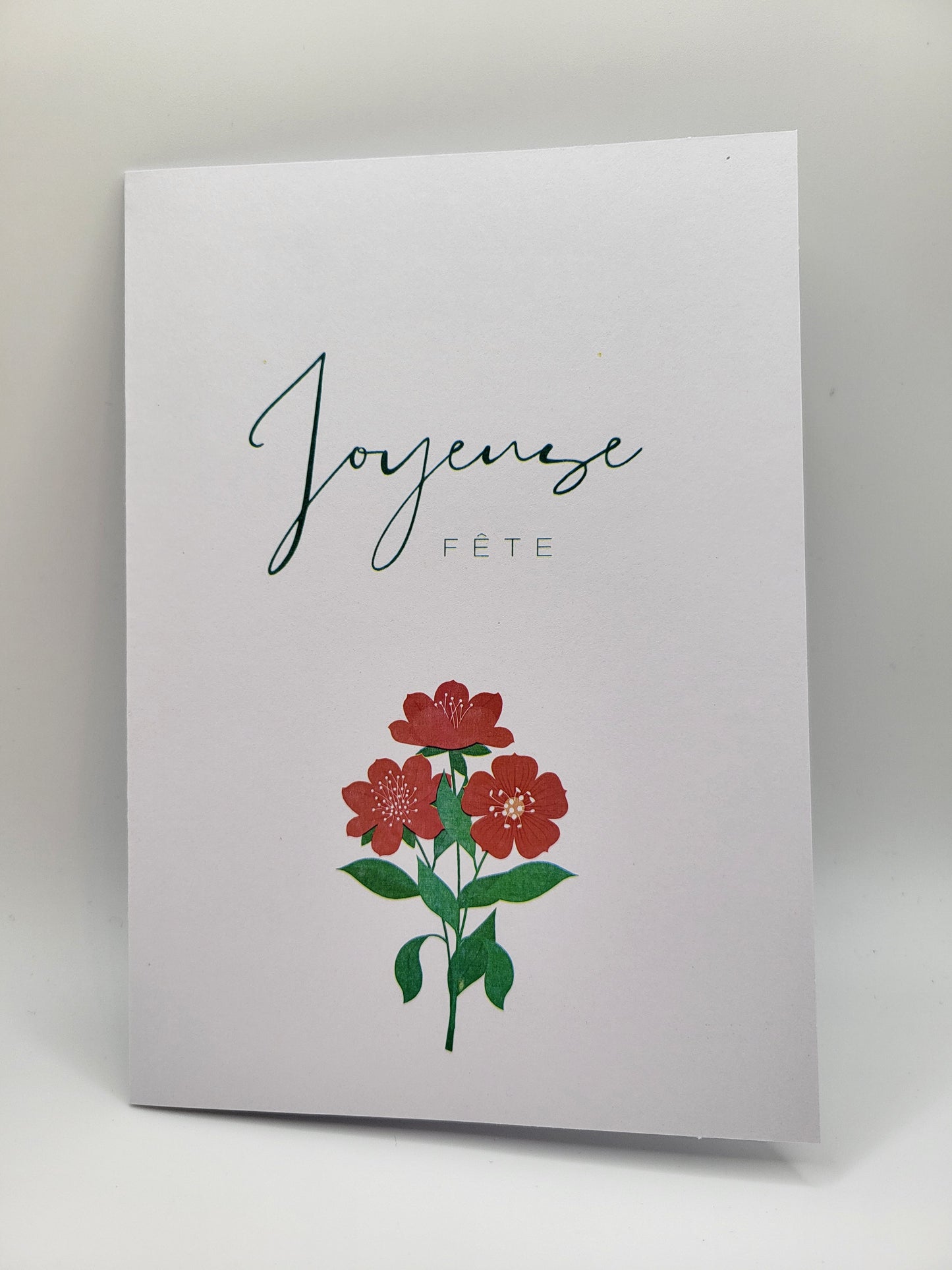 Joyeuse fête (fleurs rouges)